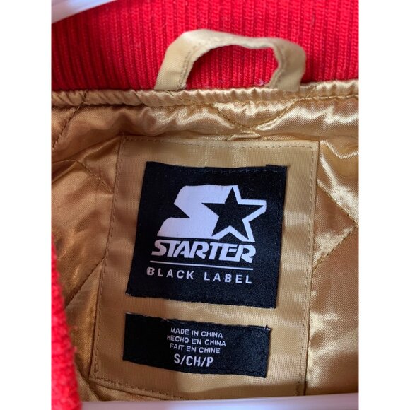 Vintage 49ers Gold Starter Black Label Jacket Red Trim Quilted Sz S 8684 EUC - Picture 4 of 10